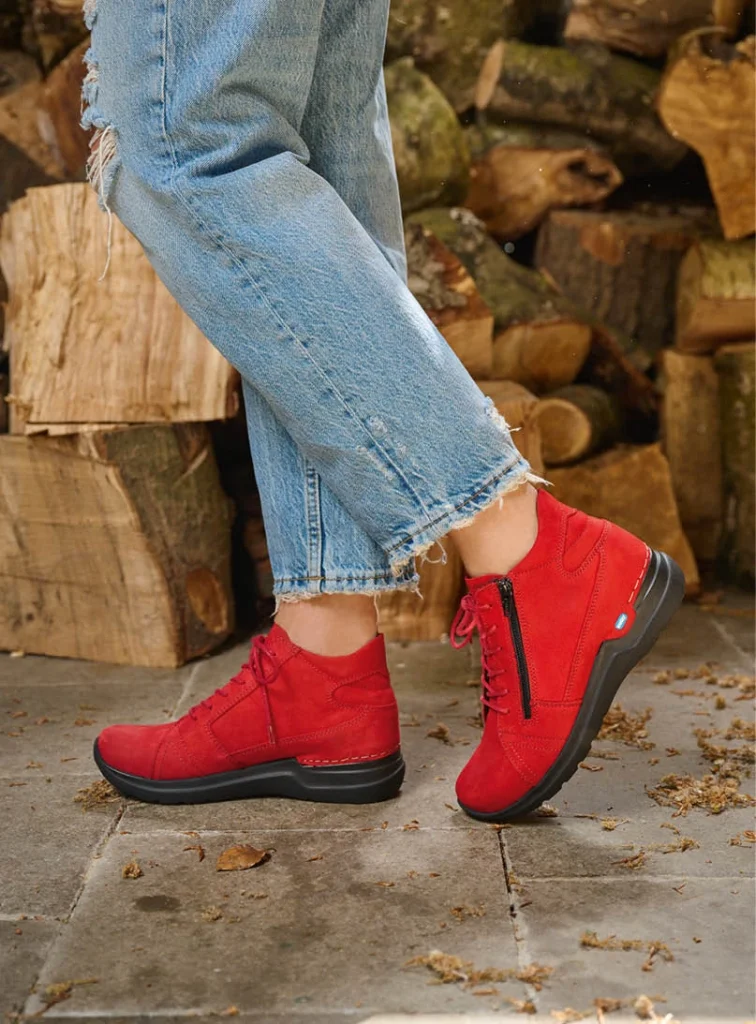 wolky high lace up shoes 06606 why 11505 darkred nubuckleather sfeer